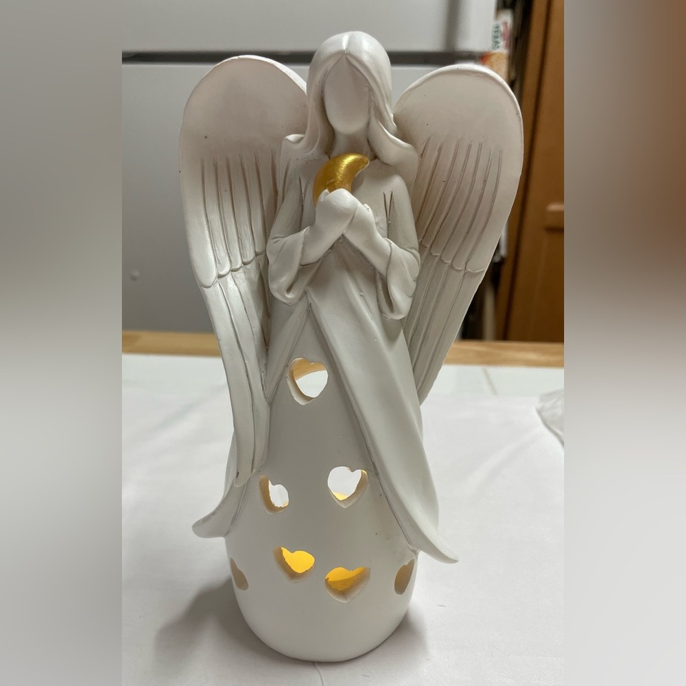 White and Gold Angel Figurine